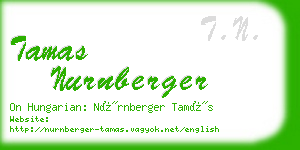 tamas nurnberger business card